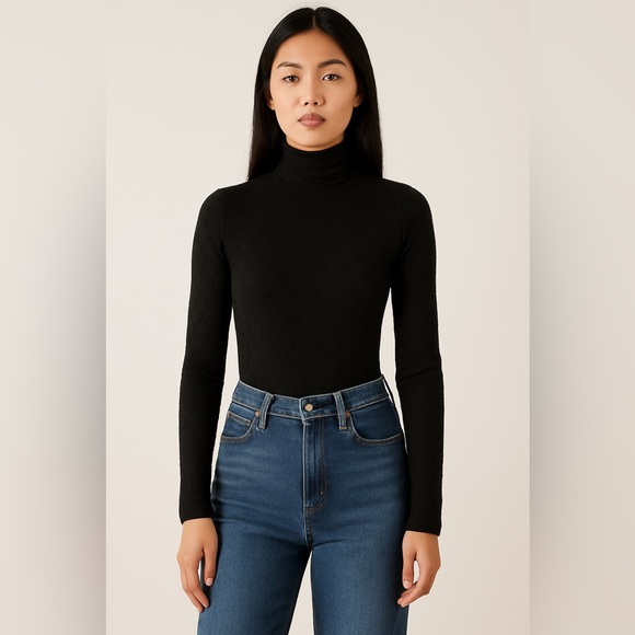 Abercrombie & Fitch Tops - Abercrombie & Fitch Black Merino Wool-Blend Turtleneck Bodysuit